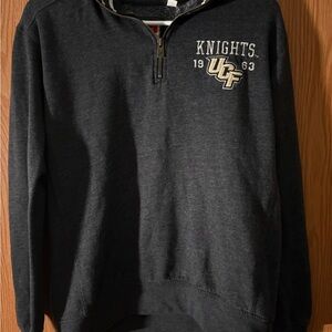 UCF Knights Charcoal Zip-Up Sweater